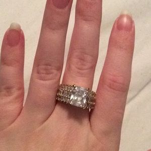 Vintage emerald cut engagement ring